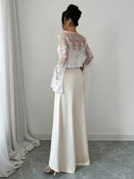 shein white embroidered dress SHEIN Teen Girl White Woven Embroidered Layered Ruffle Sleeve Casual Dress