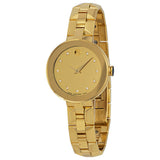 Movado Sapphire Golden Stainless Steel Champagne Dial Quartz Watch for Women- 0606816