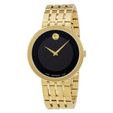 Movado Esperanza Gold Stainless Steel Black Dial Quartz Watch for Men - 607059