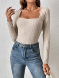  | SHEIN Essnce Square Neck Ribbed Knit Bodysuit | Bodysuit | Shein | OneHub