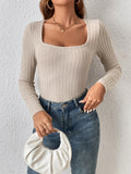  | SHEIN Essnce Square Neck Ribbed Knit Bodysuit | Bodysuit | Shein | OneHub