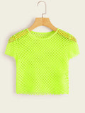  | SHEIN ICON Neon Lime Crochet Crop Top | Top | Shein | OneHub