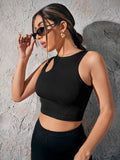  | SHEIN SXY Asymmetrical Neck Rib-knit Crop Top | Top | Shein | OneHub