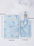  | SHEIN Letter Graphic Marble Pattern Passport Case With Luggage Tag | Card Holder | Shein | OneHub
