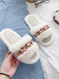  | SHEIN Flower Decor Fluffy Bedroom Slippers | Slippers | Shein | OneHub