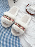  | SHEIN Flower Decor Fluffy Bedroom Slippers | Slippers | Shein | OneHub
