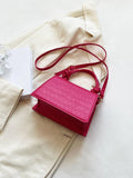 | SHEIN Mini Crocodile Embossed Neon Pink Flap Square Bag | Bags | Shein | OneHub