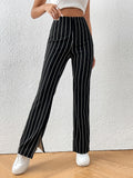  | SHEIN EZwear Striped Print Split Hem Pants | Pants | Shein | OneHub