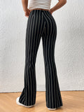  | SHEIN EZwear Striped Print Split Hem Pants | Pants | Shein | OneHub