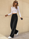 SHEIN Essnce High Waist Plicated Detail Wide Leg Suit Pants