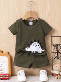  | SHEIN Baby Boy Dinosaur Embroidery Waffle Knit Tee & Shorts | Dress | Shein | OneHub