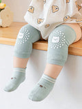 SHEIN 1pair Baby Cartoon Graphic Socks & 2pcs Knee Protector
