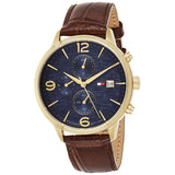  | Tommy Hilfiger Liam Brown Leather Strap Blue Dial Chronograph Quartz Watch for Men - 1710359 | Watches | Tommy Hilfiger | OneHub