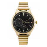 Tommy Hilfiger Brooke Gold Stainless Steel Black Dial Quartz Watch for Women - 1782019