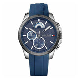 Tommy Hilfiger Decker Blue Rubber Strap Blue Dial Chronograph Quartz Watch for Men - 1791350