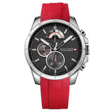 Tommy Hilfiger Decker Red Rubber Strap Black Dial Chronograph Quartz Watch for Men - 1791351