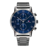  | Tommy Hilfiger Kane Grey Stainless Steel Blue Dial Chronograph Quartz Watch for Men - 1791456 | Watches | Tommy Hilfiger | OneHub