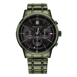  | Tommy Hilfiger Kyle Green Stainless Steel Black Dial Chronograph Quartz Watch for Men - 1791634 | Watches | Tommy Hilfiger | OneHub