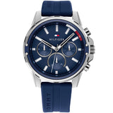  | Tommy Hilfiger Mason Blue Silicone Strap Blue Dial Chronograph Quartz Watch for Men - 1791791 | Watches | Tommy Hilfiger | OneHub
