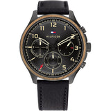  | Tommy Hilfiger Asher Black Leather Strap Black Dial Chronograph Quartz Watch for Men - 1791854 | Watches | Tommy Hilfiger | OneHub