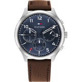  | Tommy Hilfiger Asher Brown Leather Strap Blue Dial Chronograph Quartz Watch for Men - 1791855 | Watches | Tommy Hilfiger | OneHub