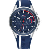 Tommy Hilfiger Aiden Blue Silicone Strap Blue Dial Chronograph Quartz Watch for Men - 1791859