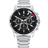 | Tommy Hilfiger Mason Silver Stainless Steel Black Dial Chronograph Quartz Watch for Men - 1791936 | Watches | Tommy Hilfiger | OneHub