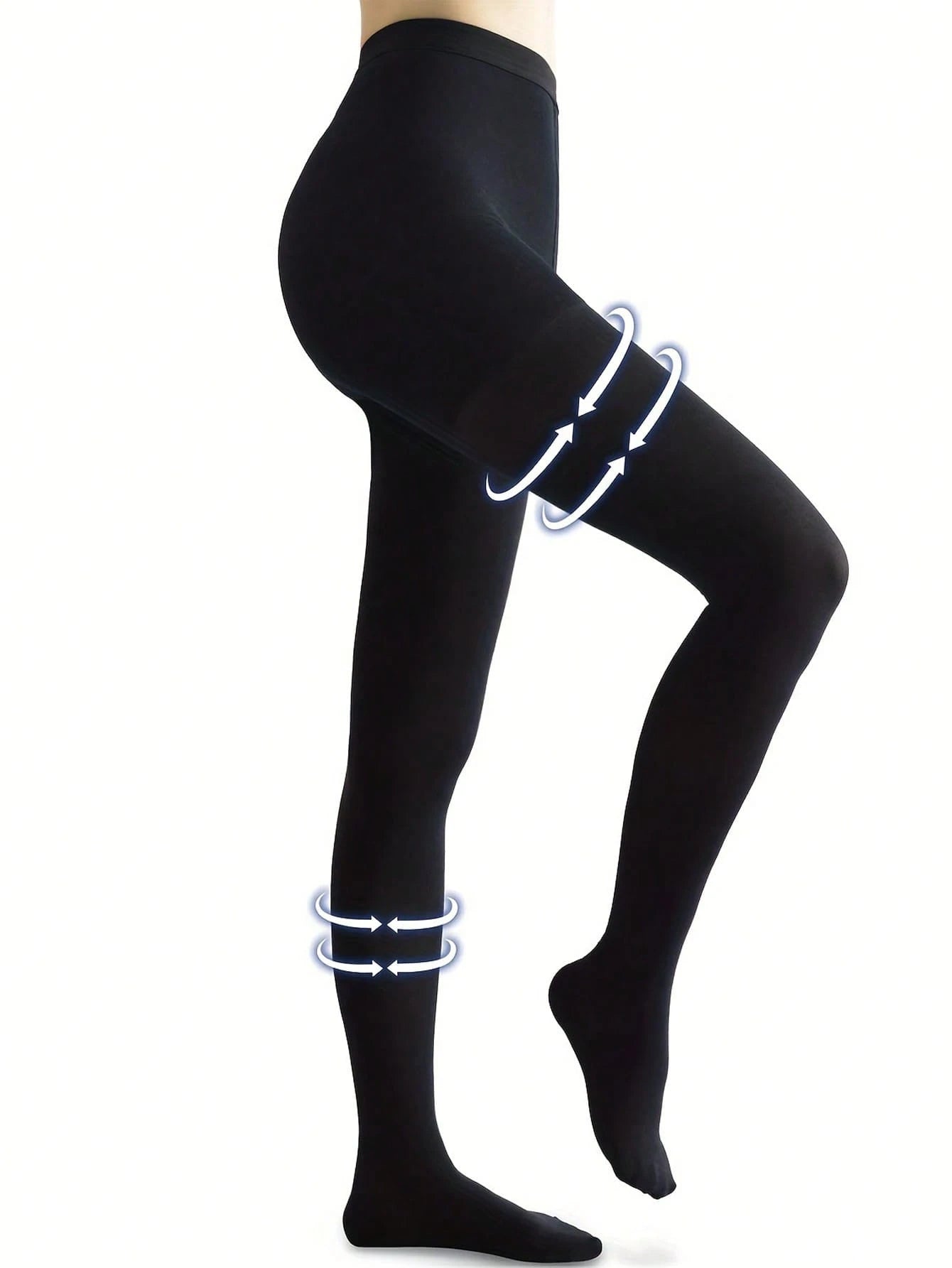SHEIN 1 Pair Opaque Black Tights, Women's Slim Fit 80D Microfiber Pantyhose, Available In 2 Sizes, Suitable For Spring & Autumn