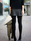 SHEIN 1 Pair Opaque Black Tights, Women's Slim Fit 80D Microfiber Pantyhose, Available In 2 Sizes, Suitable For Spring & Autumn