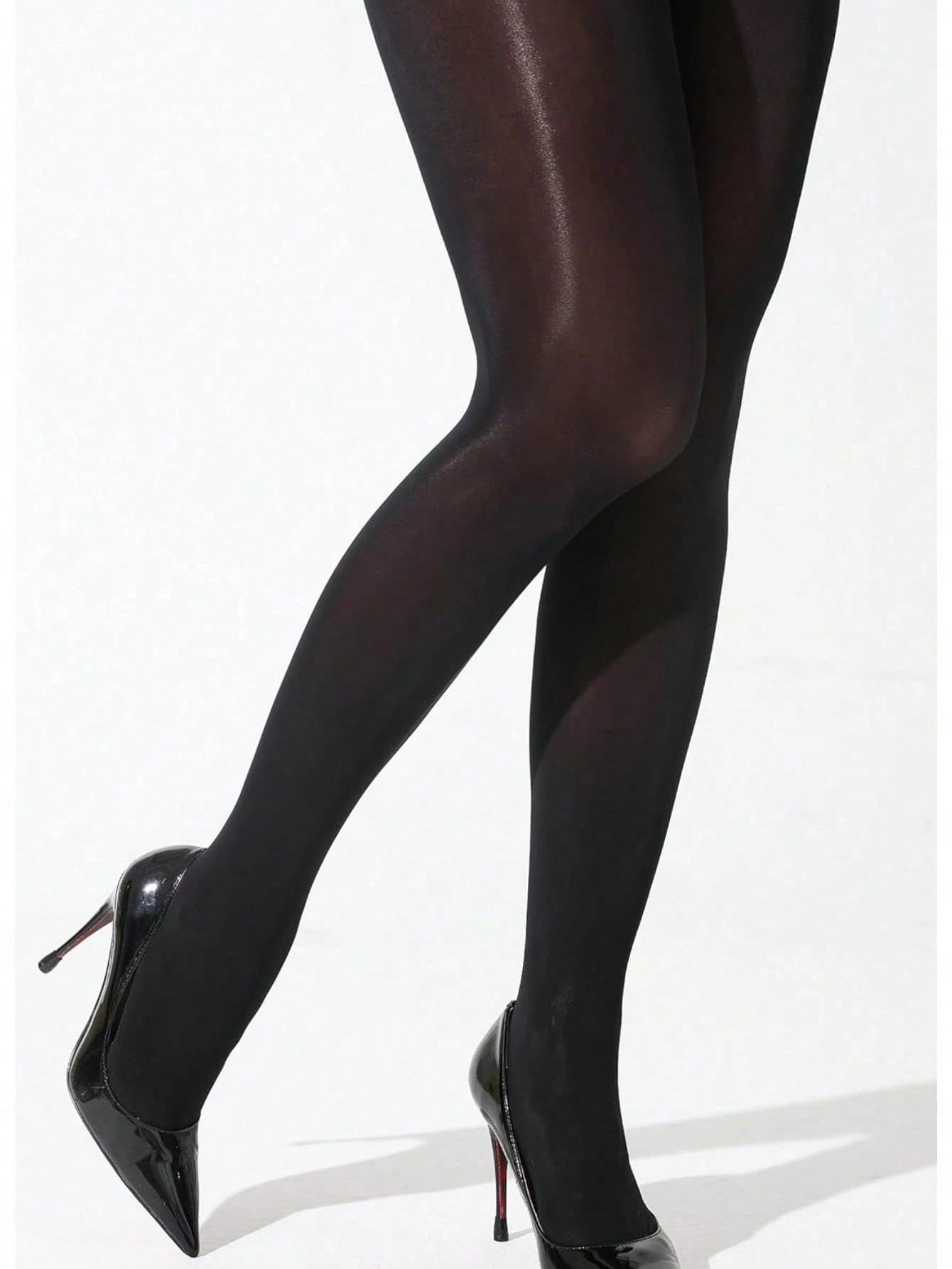 SHEIN 1 Pair Women's Shiny Pantyhose, Super Glossy Tights, 70D Brown Dance Jazz Leggings