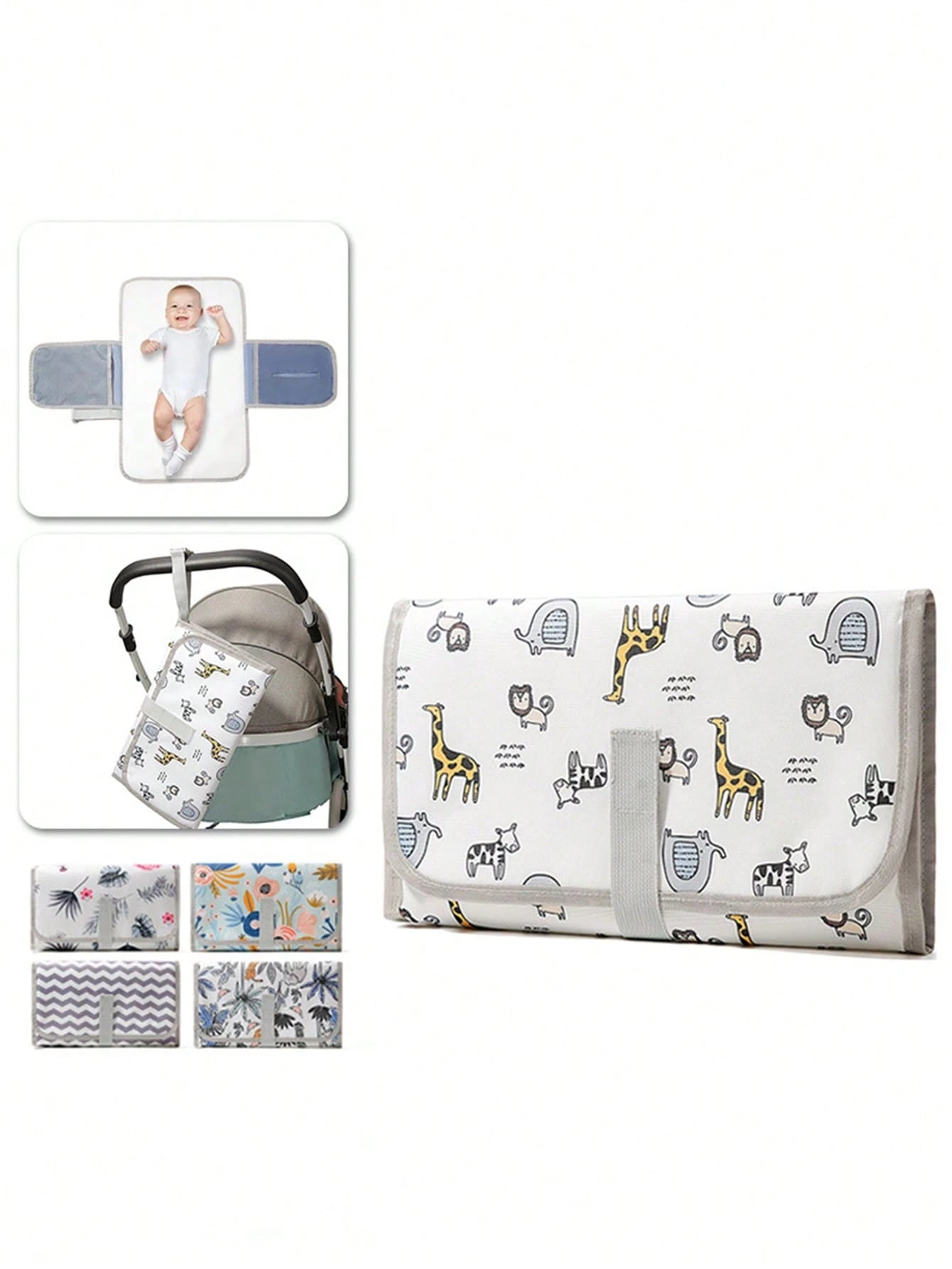 SHEIN 1 Pc Portable Baby Diaper Pad, Multi-Functional Waterproof Diaper Changing Mat, Foldable For Stroller, Convenient Diaper Bag