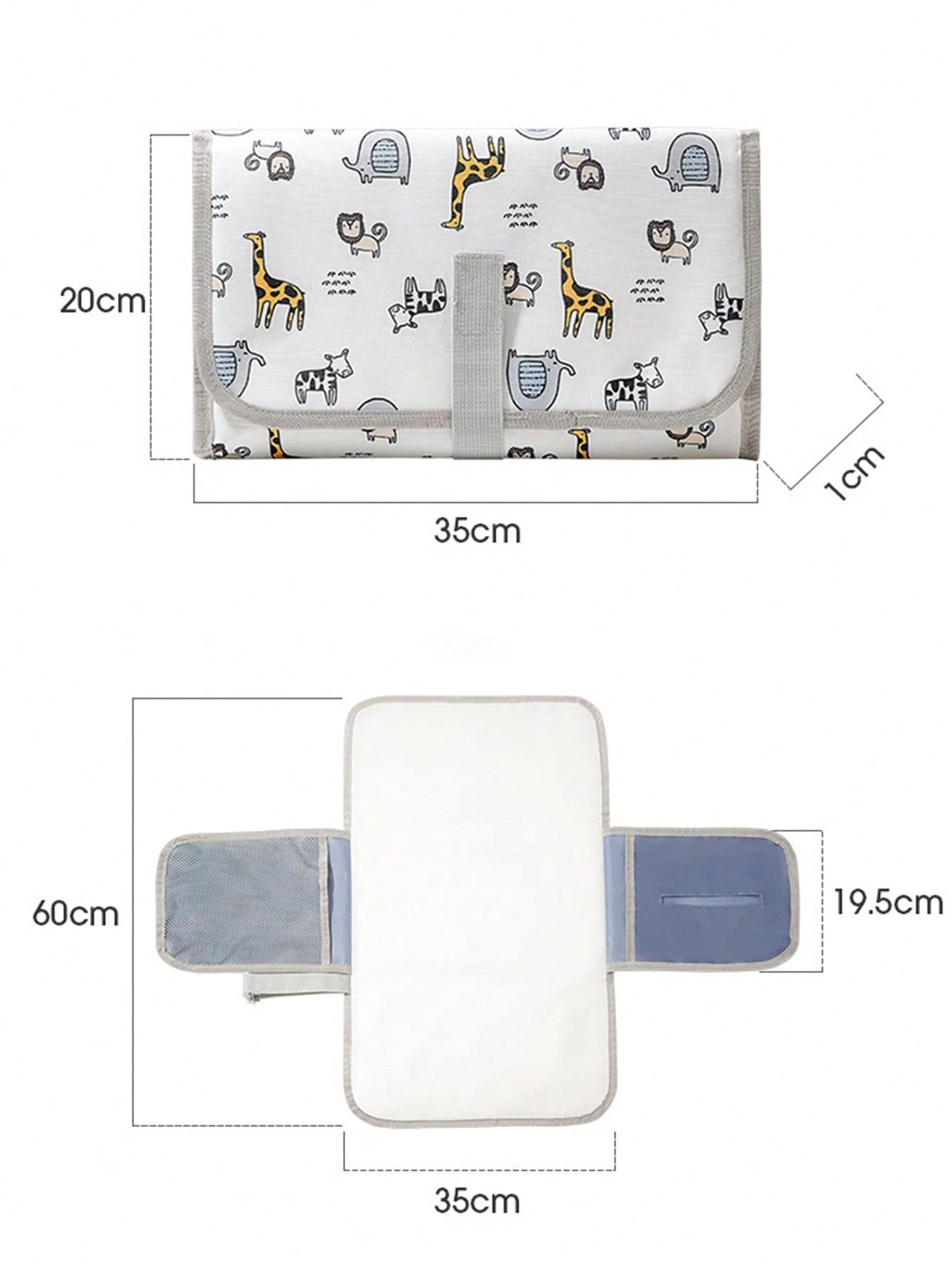 SHEIN 1 Pc Portable Baby Diaper Pad, Multi-Functional Waterproof Diaper Changing Mat, Foldable For Stroller, Convenient Diaper Bag