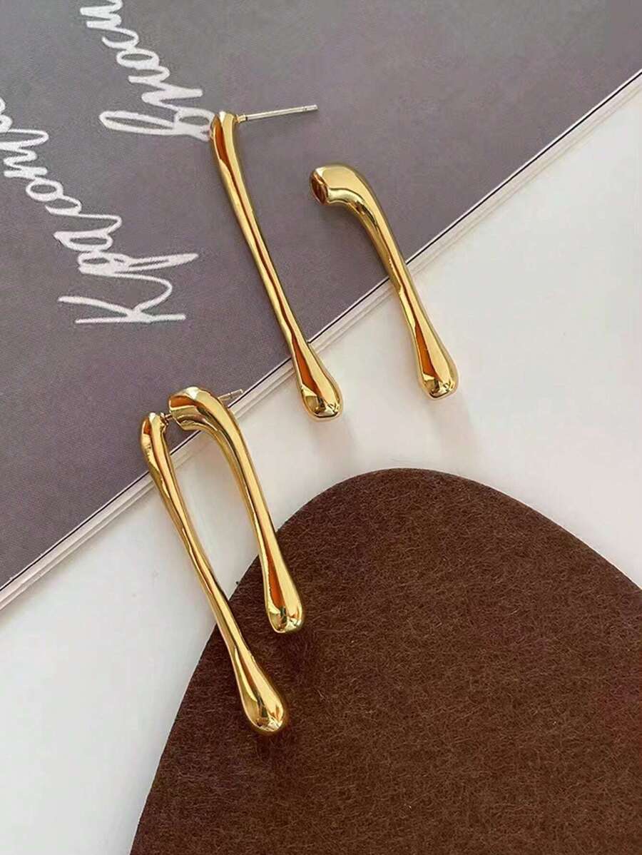  | SHEIN 1pair European And American Simple Long Metal Dangling Water Drop Earrings | Earrings | Shein | OneHub