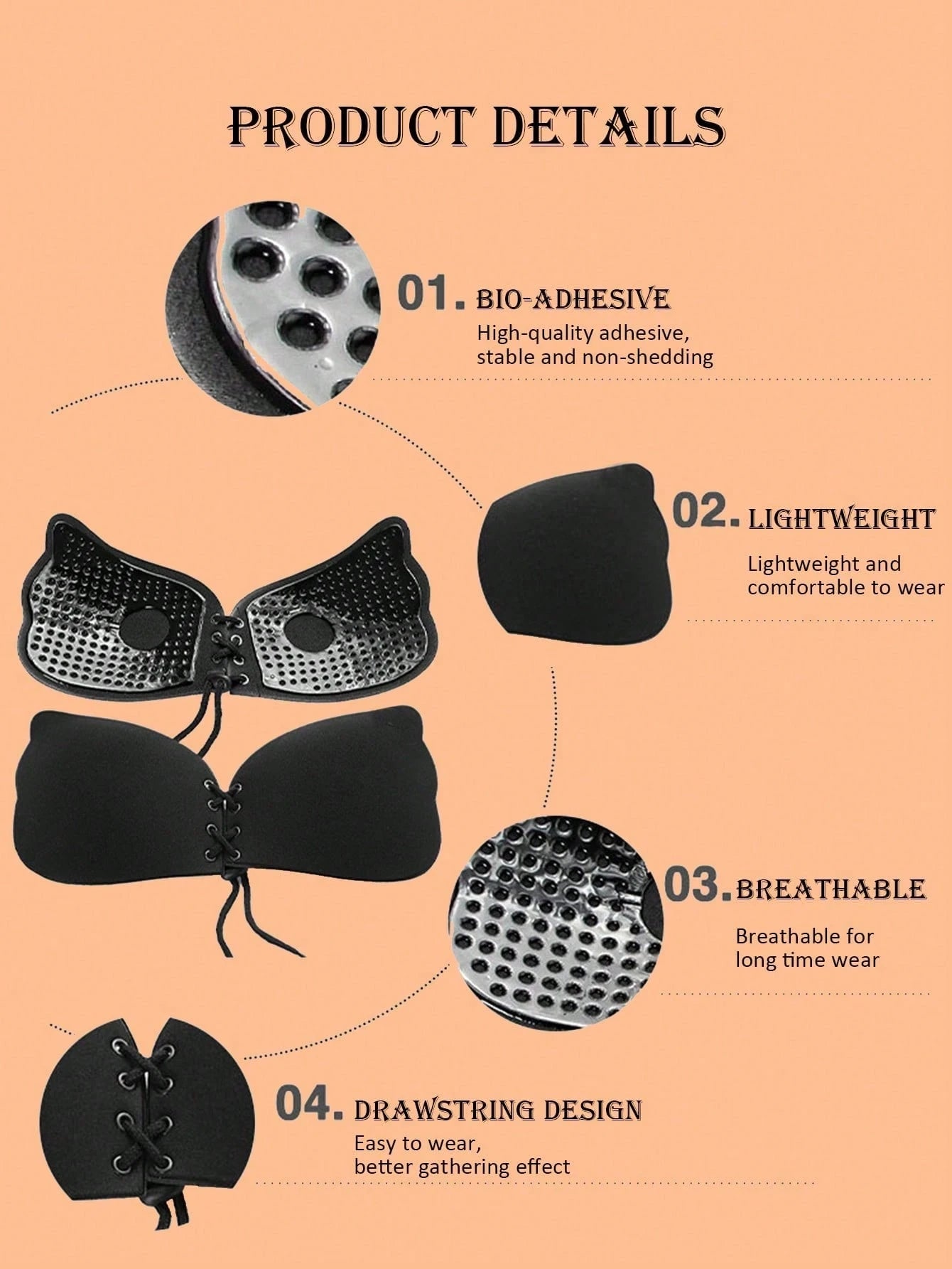  | SHEIN 1pc/10pcs Reusable Strapless Invisible Adhesive Push-Up Bra For Women, Suitable For Wedding/Party Dresses, Seamless Bra, Adhesive Bra | Lingerie | Shein | OneHub
