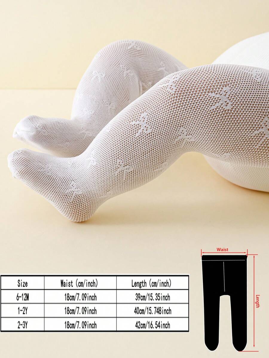  | SHEIN 1pc Baby Girls' White Butterfly Jacquard Fishnet Stocking, Suitable For Summer Daily Wear | Dress | Shein | OneHub
