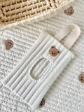 SHEIN 1pc Cartoon Bear Pattern Tissue Storage Bag For Car, Portable Handheld And Pull-Out Style Wet Wipes Organizer