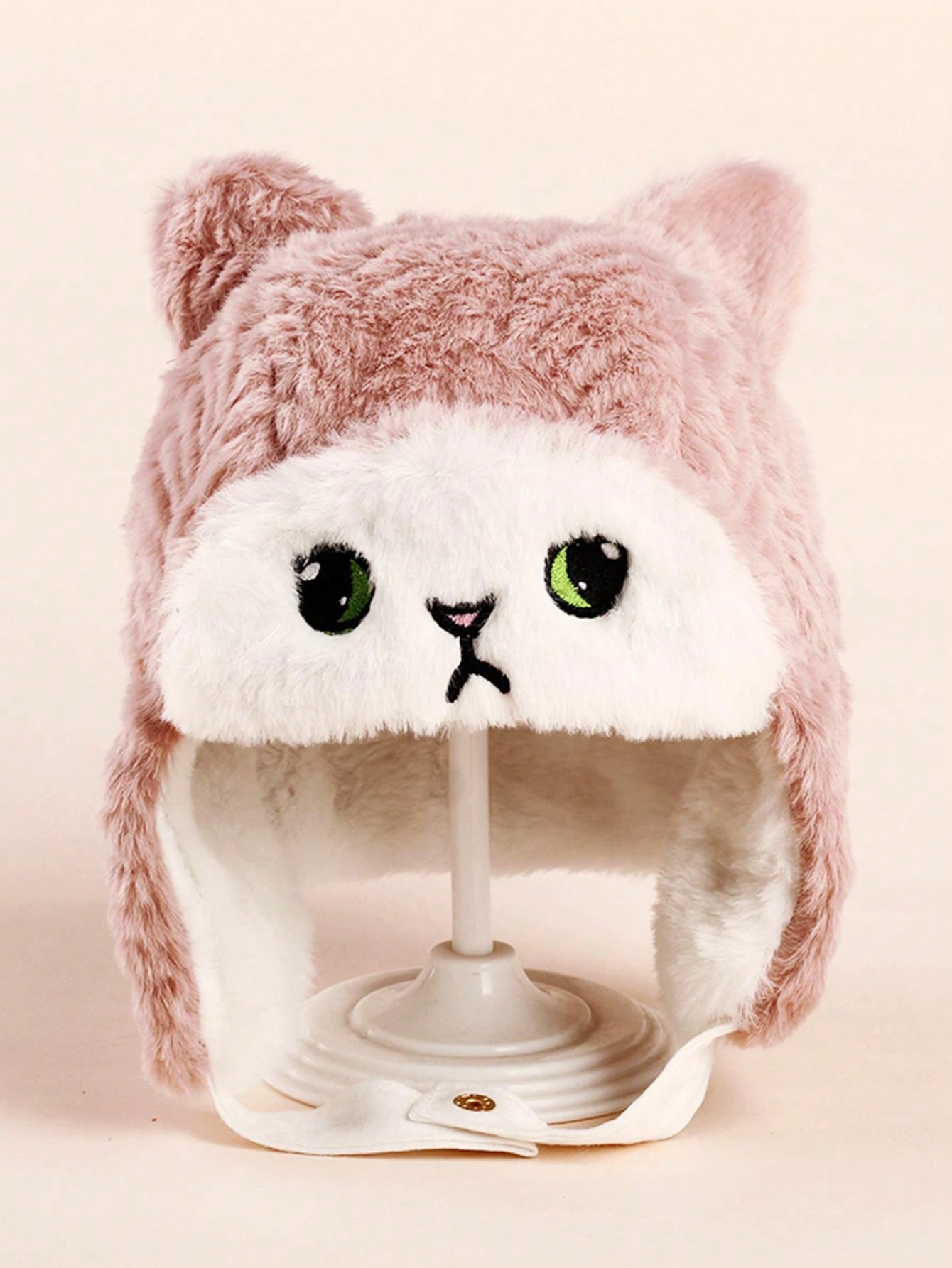  | SHEIN 1pc Cartoon Knitted Ear Protection Thickened Hat For Kids And Babies, Winter | Cap | Shein | OneHub