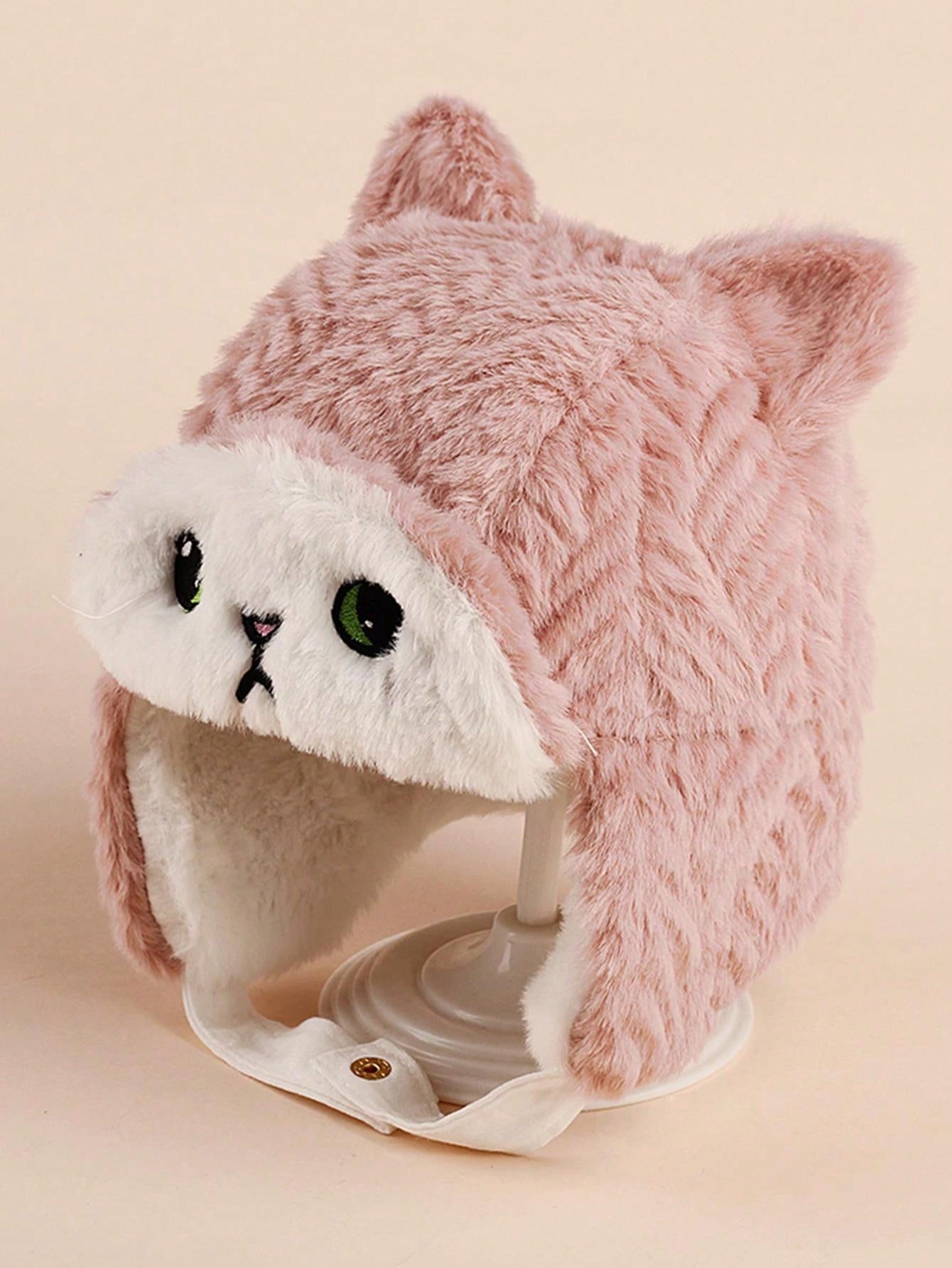  | SHEIN 1pc Cartoon Knitted Ear Protection Thickened Hat For Kids And Babies, Winter | Cap | Shein | OneHub