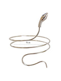 SHEIN 1pc Elegant Adjustable Silver Metal Snake Bangle Bracelet, Gift For Women (Reference Size, Purchase As Needed)