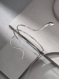 SHEIN 1pc Elegant Adjustable Silver Metal Snake Bangle Bracelet, Gift For Women (Reference Size, Purchase As Needed)