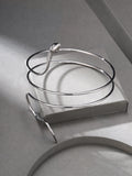 SHEIN 1pc Elegant Adjustable Silver Metal Snake Bangle Bracelet, Gift For Women (Reference Size, Purchase As Needed)
