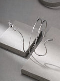 SHEIN 1pc Elegant Adjustable Silver Metal Snake Bangle Bracelet, Gift For Women (Reference Size, Purchase As Needed)