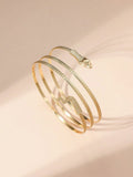 SHEIN 1pc Exaggerated Fashion Metal Coiled Snake Arm Cuff, Minimalist Personalized Open Adjustable Arm Decor For Women, Suitable For Daily Wear (May Have Minor Blemishes Due To Packaging And Shipping)