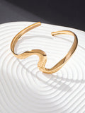  | SHEIN 1pc Fashionable Geometric Wave Open Bangle (Silver) | Bangle | Shein | OneHub