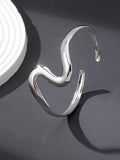  | SHEIN 1pc Fashionable Geometric Wave Open Bangle (Silver) | Bangle | Shein | OneHub