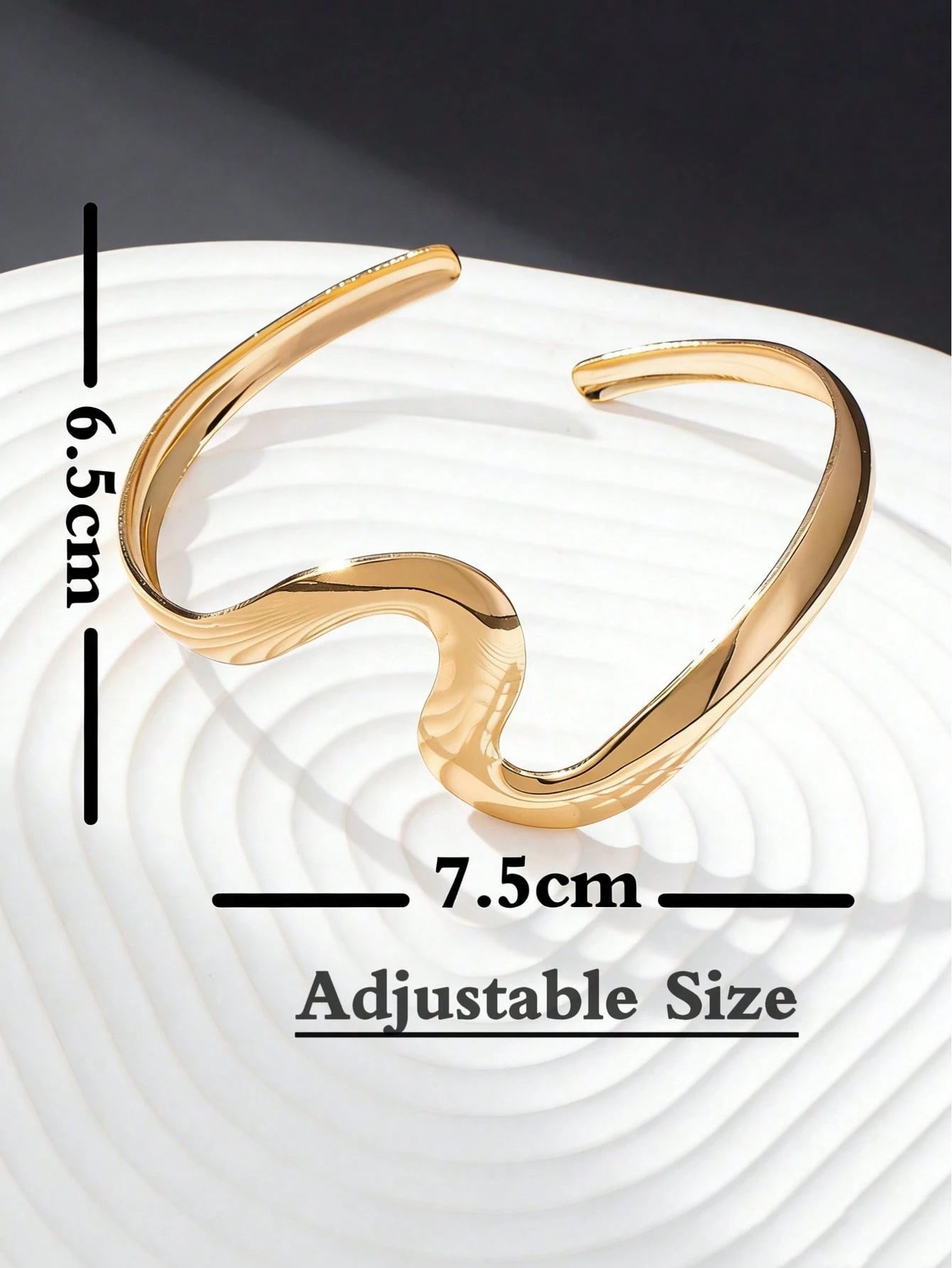  | SHEIN 1pc Fashionable Geometric Wave Open Bangle (Silver) | Bangle | Shein | OneHub