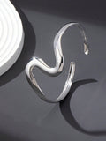  | SHEIN 1pc Fashionable Geometric Wave Open Bangle (Silver) | Bangle | Shein | OneHub