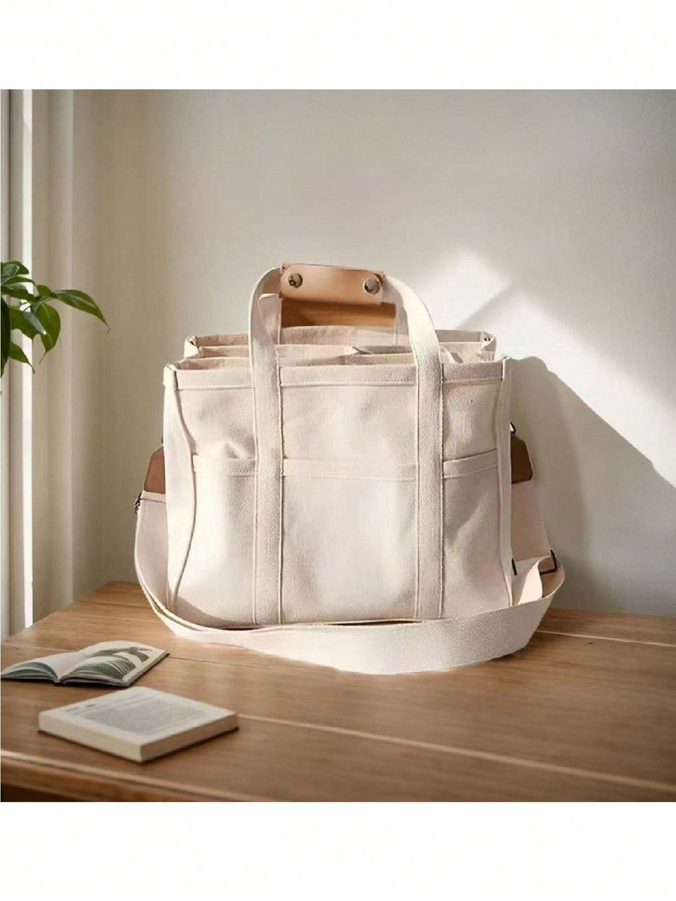  | SHEIN 1pc Fashionable Mommy Bag Large Capacity Canvas Shoulder Bag Crossbody Bag Portable Baby Product Storage Bag For Outings | Bags | Shein | OneHub