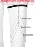 SHEIN 1pc Fashionable Sexy Crystal Tassel Multi-Layer Thigh Chain, Women's Daily, Festival, Nightclub, Party Jewelry, Summer Beach Accessory (Please Check The Size Chart Before Purchasing)