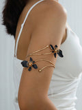  | SHEIN 1pc Iron Alloy Black Enamel Flower Cuff Bracelet, Minimalist Elegant Fashion Accessory Suitable For Mother's Day, Party, And Daily Wear | Bangle | Shein | OneHub